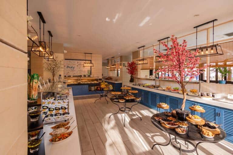 buffet area photos corallium beach by lopesan hotels